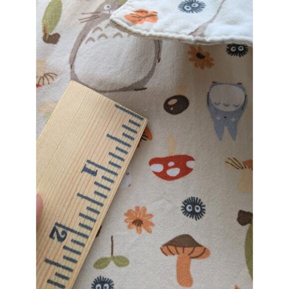 Studio Ghibli My Neighbor Totoro Butterflies Mushrooms Woven Button-Up Size L/G - Picture 10 of 10